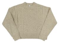 Béžový melírovaný crop svetr Primark