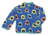 Modrá fleecová mikina s příšerkami M&S