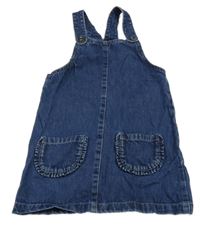 Modré riflové laclové šaty s kapsami Next