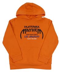 Oranžová mikina s nápisem a kapucí Primark