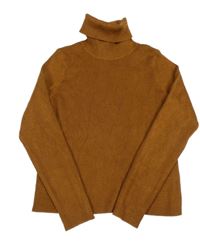 Hnědý žebrovaný svetrový rolák Shein