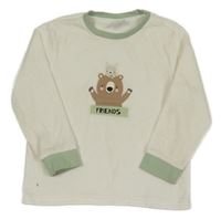 Smetanové sametové triko s medvědy Cool&Young