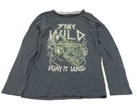 Antracitové triko s tygrem Tu