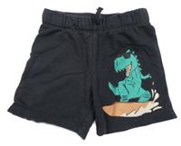 Tmavomodré teplákové kraťasy s dinosaurem H&M