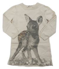 Béžové svetrové šaty se srnkou H&M