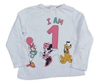 Bílé triko s číslem a Minnie Disney
