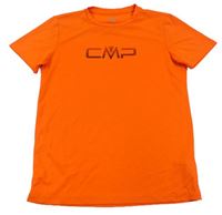Neonově oranžové sportovní tričko s logem CMP