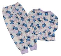 Lila-růžové sametové pyžamo se Stitchem Primark