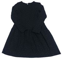 Černé puntíkaté bavlněné šaty H&M