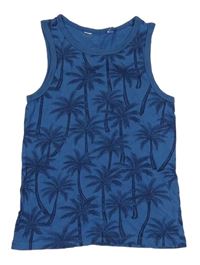 Modro-tmavomodré tílko s palmami H&M