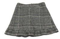 Tmavošedo-růžová kostkovaná vlněná sukně zn. F&F