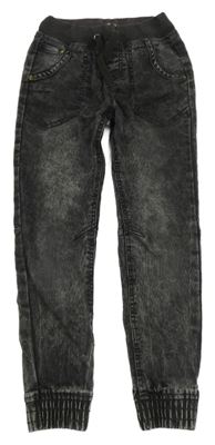 Tmavošedé cuff rifle s úpletovým pasem Yigga