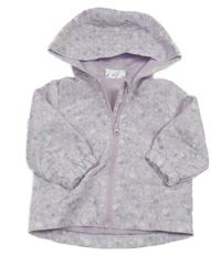 Lila květovaná šusťáková jarní bunda s kapucí Ergee