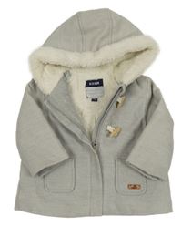 Šedý zateplený kabátek s kapucí Kiabi