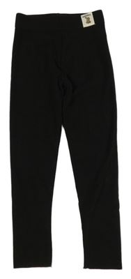 Černé plyšové legíny s nášivkou 