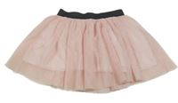 Světlerůžová tylová sukně s tmavošedým pasem Dopodopo