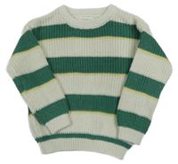 Zeleno-smetanový pruhovaný svetr Primark