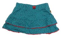 Nové - Tyrkysová vzorovaná vrstvená sukně 