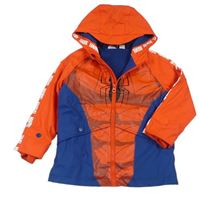 Červeno-modrá nepromokavá podzimní lehce zateplená bunda s kapucí - Spiderman zn. Primark