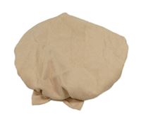 Béžový žebrovaný baret s mašlí 