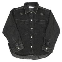 Tmavošedá riflová bunda s kamínky Zara