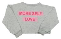 Šedá crop mikina s nápisem Primark