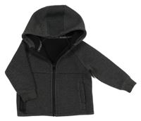 Tmavošedá propínací mikina s kapucí Nutmeg