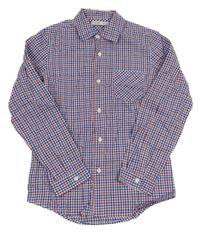 Modro-bílo-červená kostkovaná košile 