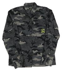 Šedo-černá army košile s výšivkou Chapter young