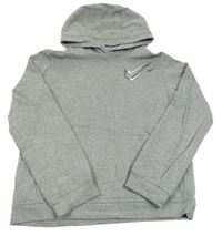 Šedá mikina s logem a kapucí Nike