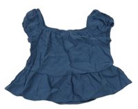 Tmavomodrý crop top H&M