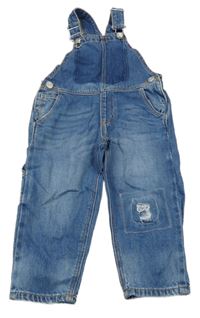 Modré laclové rifle s prošoupaním Zara