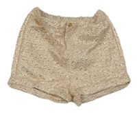 Smetanovo-zlaté vzorované kraťasy H&M