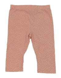Růžovo-bílé puntíkaté crop legíny Topomini