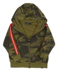 Khaki army propínací mikina s pruhy Next