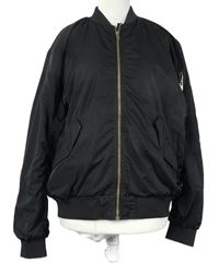 Dámský černý šusťákový zateplený bomber H&M