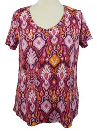 Dámské růžovo-oranžové vzorované tričko Nutmeg 