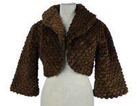 Dámské hnědé kožešinové bolerko 