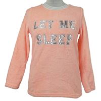 Dámská světlerůžová plyšová pyžamová mikina s nápisem Love To Lounge 