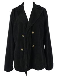 Dámský černý manšestrový sakový cardigán 