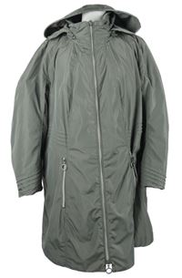 Dámský khaki šusťákový jarní kabát s kapucí Bonita 