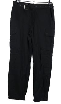 Dámské černé kalhoty s kapsami Shein 