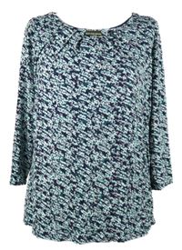 Dámské modro-fialové vzorované triko Classic 