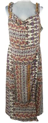 Nové - Dámské béžovo-barevné kytičkované midi šaty Pep&Co