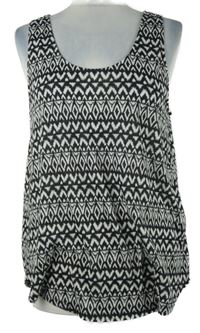 Dámský černo-bílý vzorovaný top H&M