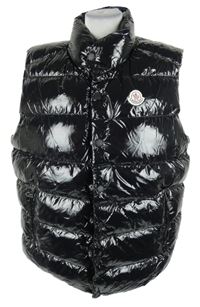 Pánská černá lesklá zateplená vesta Moncler 