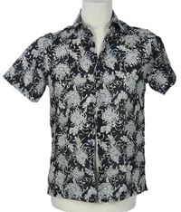 Pánská černá květovaná košile Topman 