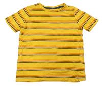 Žluto-barevné pruhované tričko Tu