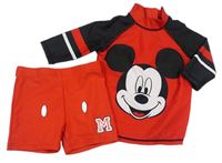 2set- červeno-černé UV tričko s Mickey Mousem+ nohavičkové plavky George