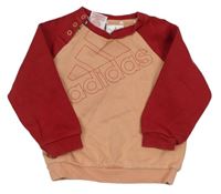 Růžovo-červená mikina s logem Adidas